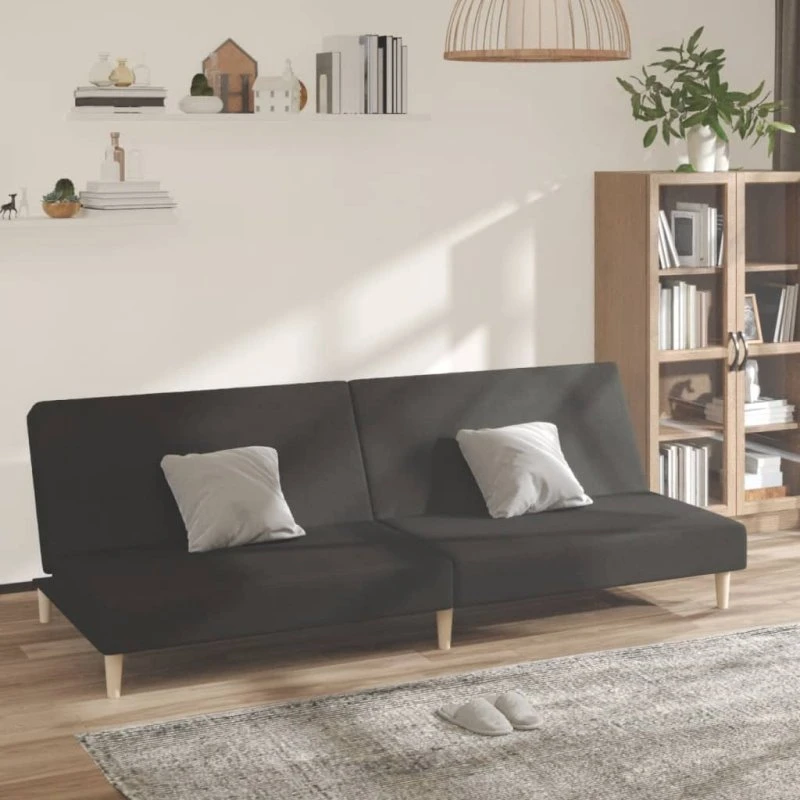2-personers sovesofa i sort stof