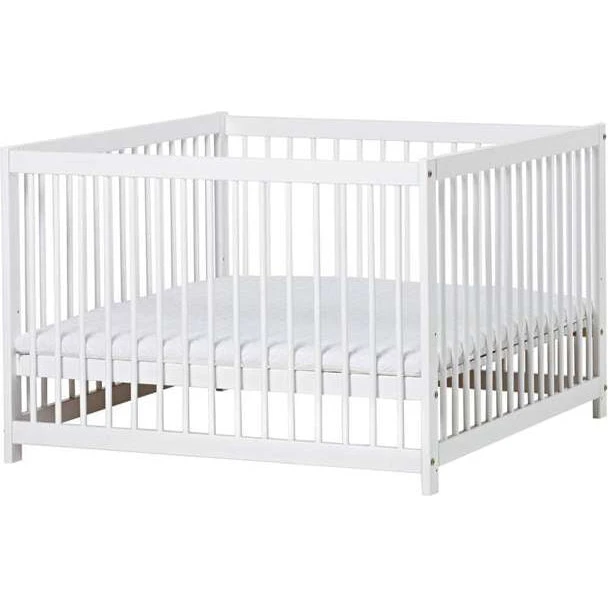 Hoppekids IDA-MARIE kravlegård m. madras, hvid 3x80x86 cm