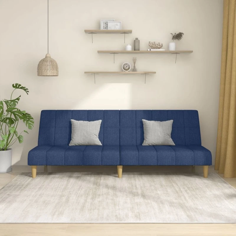 2-personers sovesofa i blåt stof – daybed
