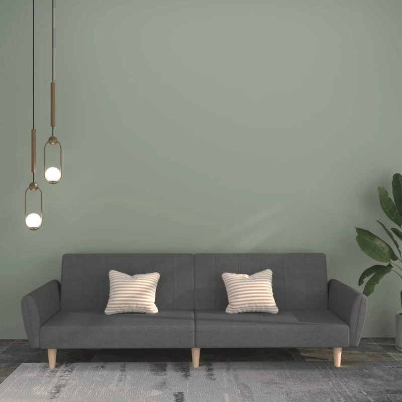 2-personers sovesofa i lysegråt stof