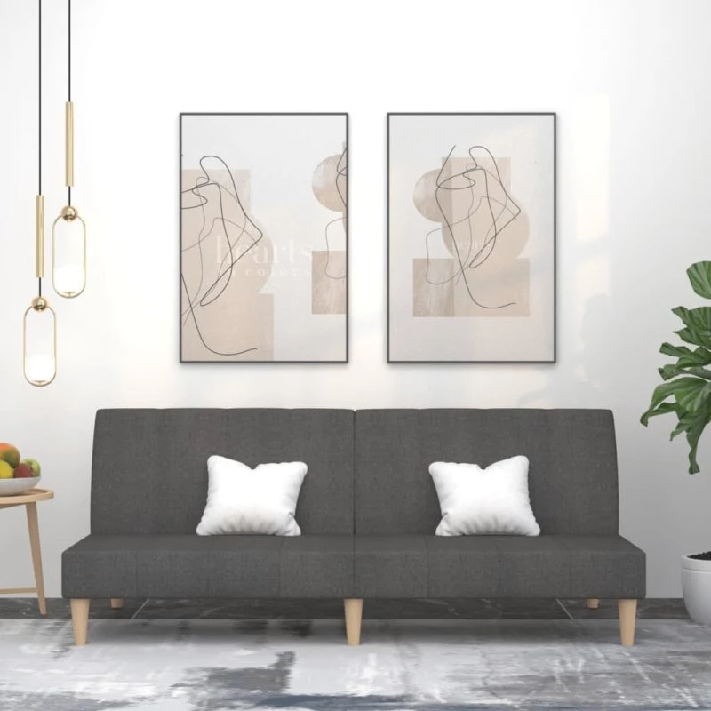 2-personers sovesofa i mørkegråt stof