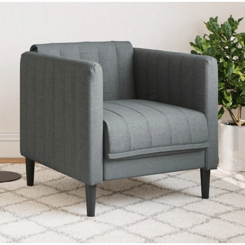 Mørkegrå lænestol i stof – komfortabel og robust