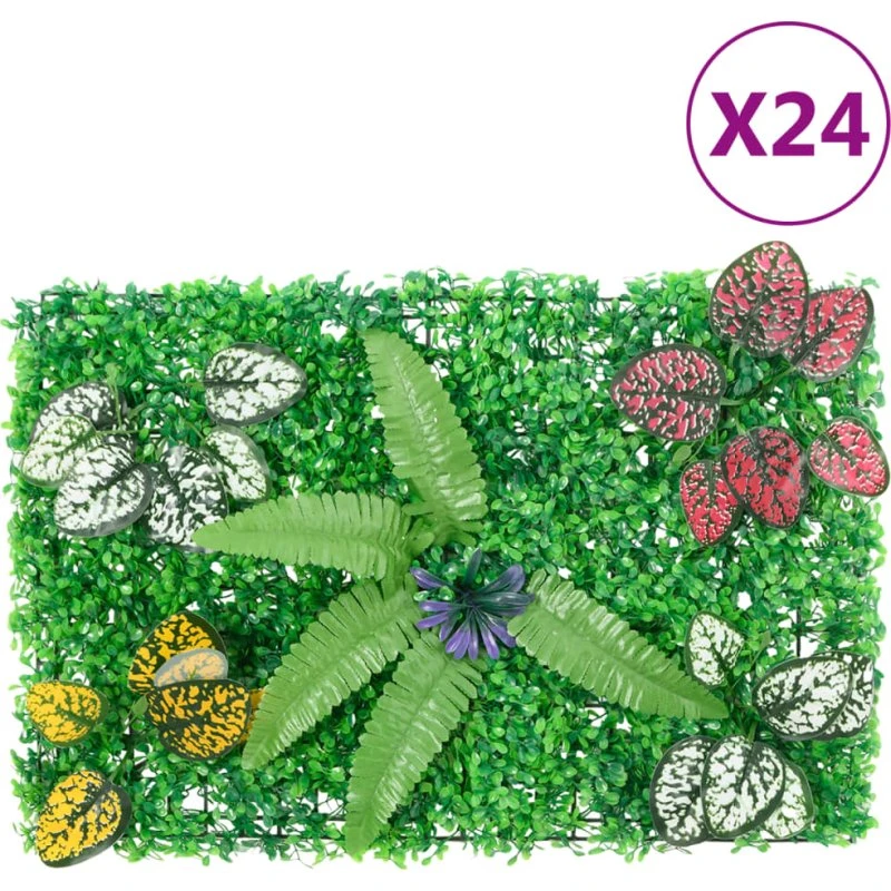 Kunstig hæk 24 stk. 40x60 cm – grøn