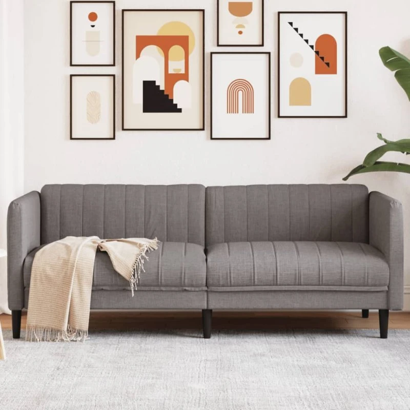 3-personers sofa i stof, gråbrun – komfort & holdbarhed