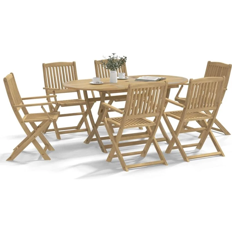 Foldbare havestole i massivt akacietræ - 6 stk