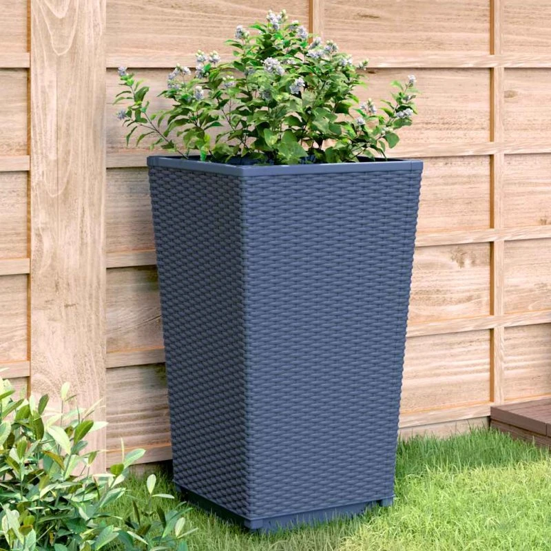 Plantekurve 4 stk 32,5x32,5x57 cm PP blågrå