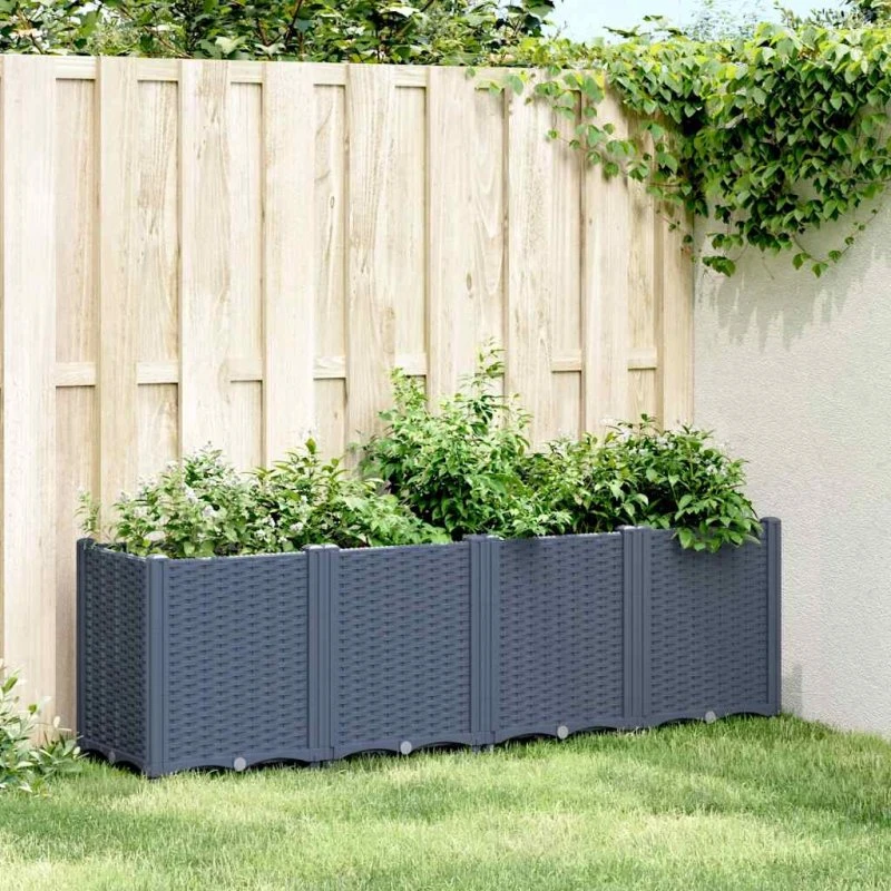 Plantekasse 160x40x53 cm i blågrå PP