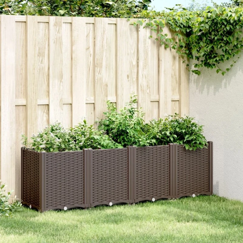 Plantekasse 160x40x53 cm i PP – brun, modulær