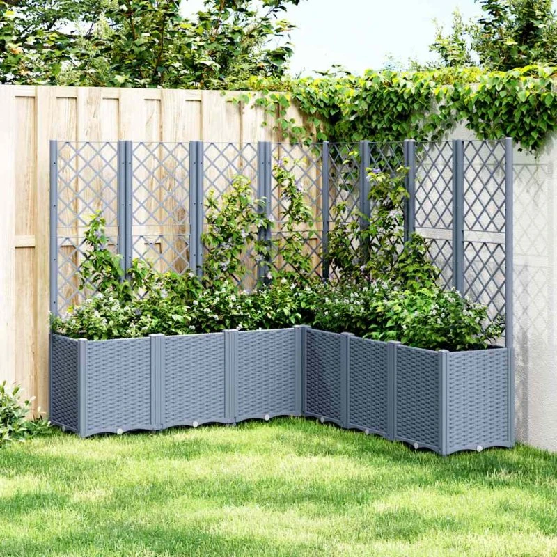 Plantekasse med espalier 160x160x140 cm – blågrå
