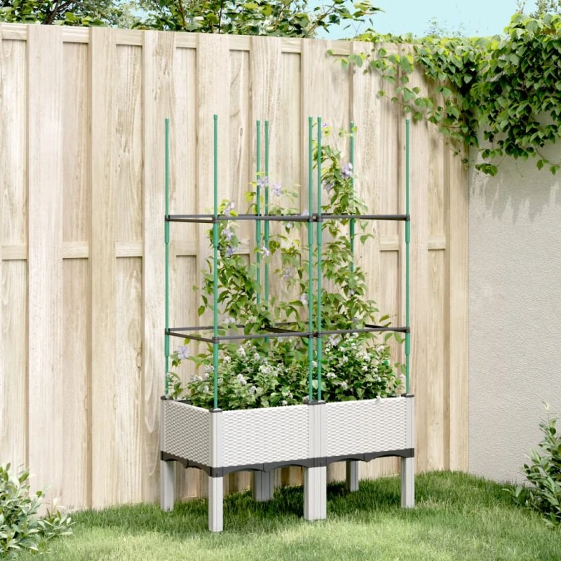 Plantekasse med espalier 80x40x142,5 cm – hvid
