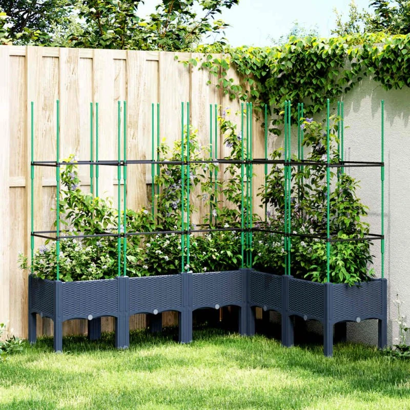 Plantekasse med espalier 160x120x142,5 cm – blågrå