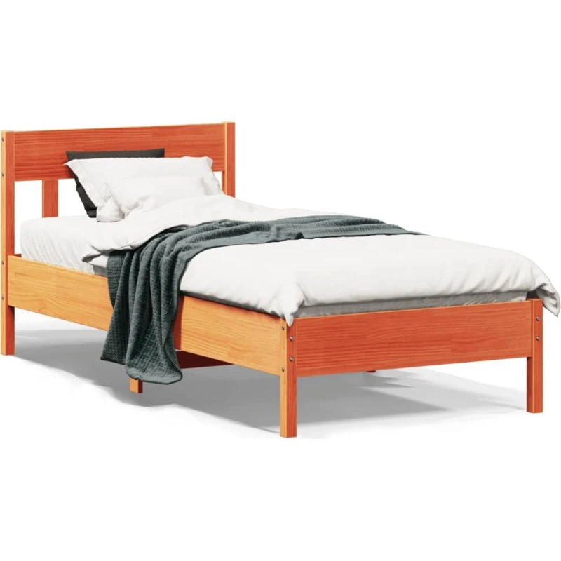 Sengeramme 90x200 i massivt fyrretræ – gyldenbrun