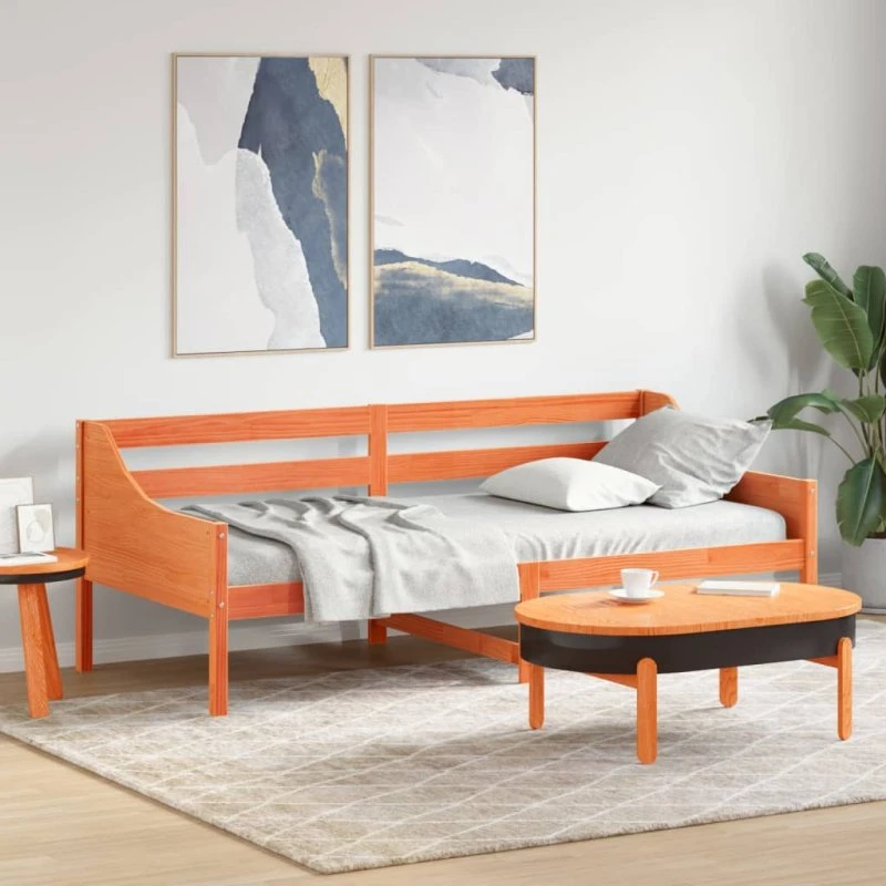 Daybed 80x200 cm i massivt fyrretræ – gyldenbrun