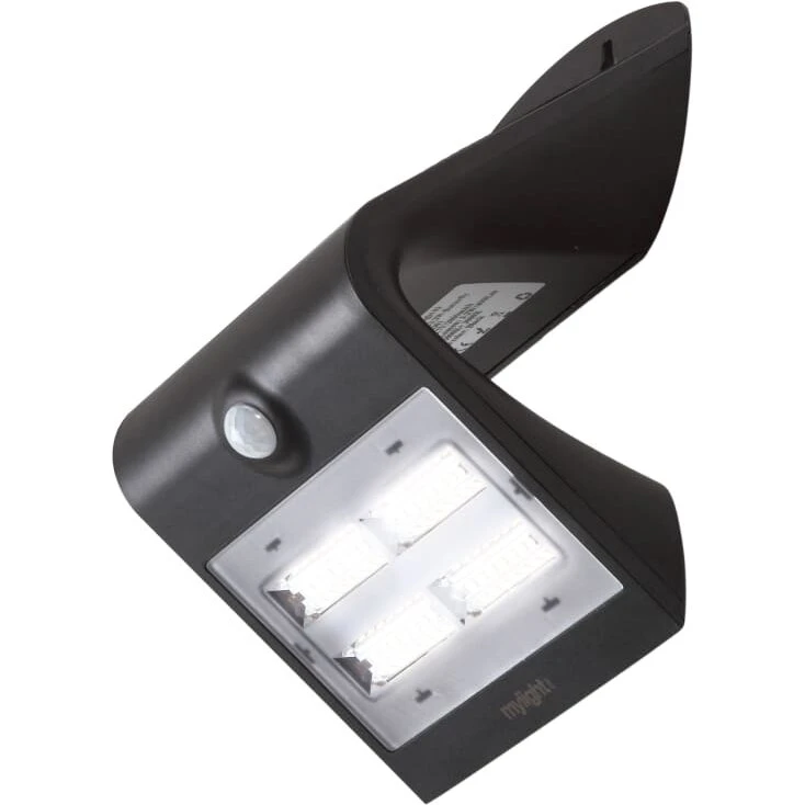 Mylight væglampe med sensor & solcelle 3,2W (400 lm, 3000K)