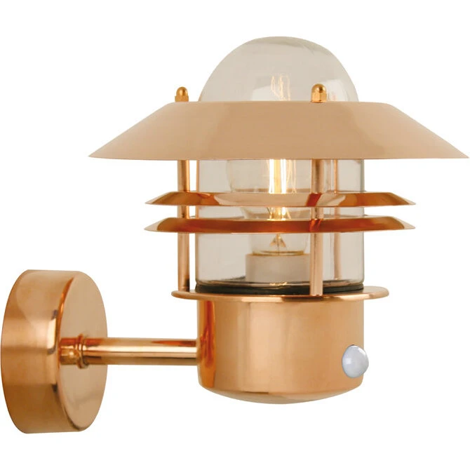 Nordlux Blokhus udendørs væglampe m. sensor – kobber