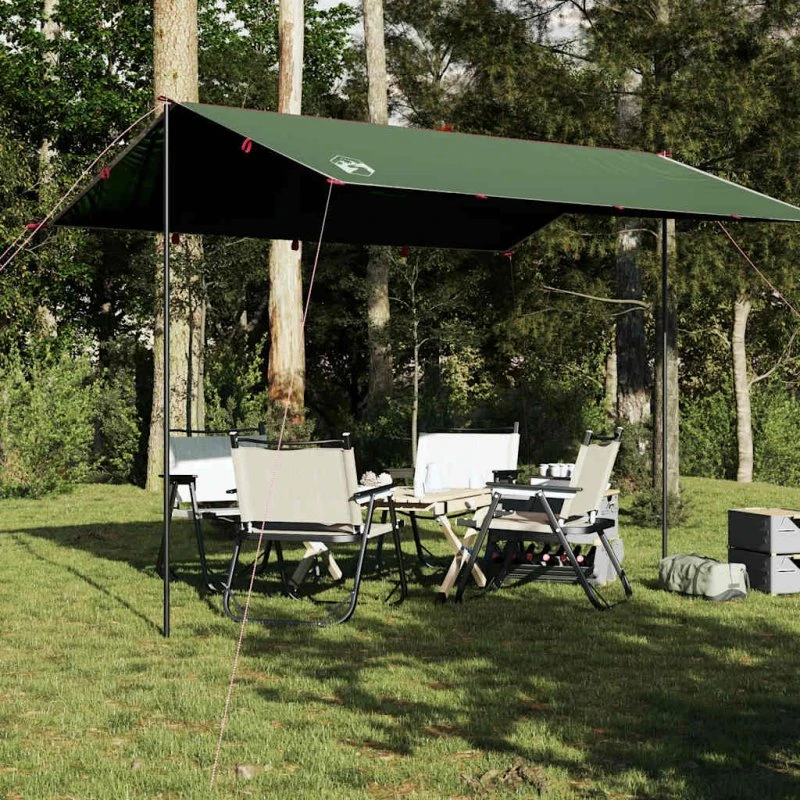 Vandtæt tarp 360x294 cm - grøn, PU-belagt