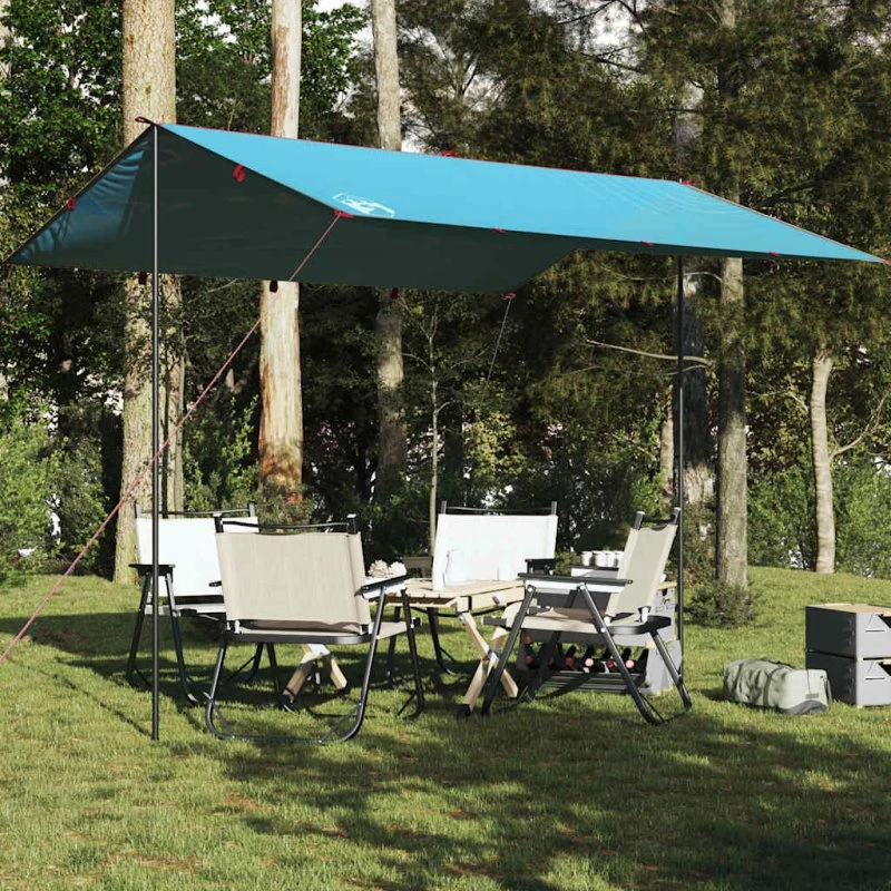 Vandtæt tarp 360x294 cm blå - PU-coated oxford