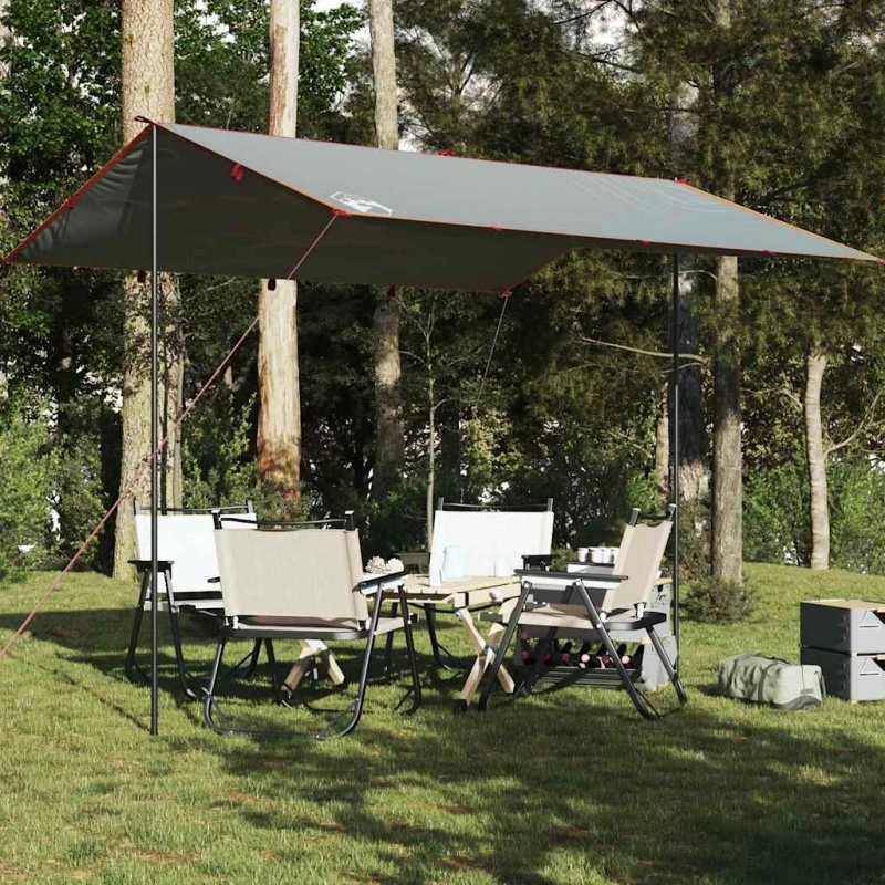 Vandtæt tarp 360x294 cm i oxford (grå/orange)