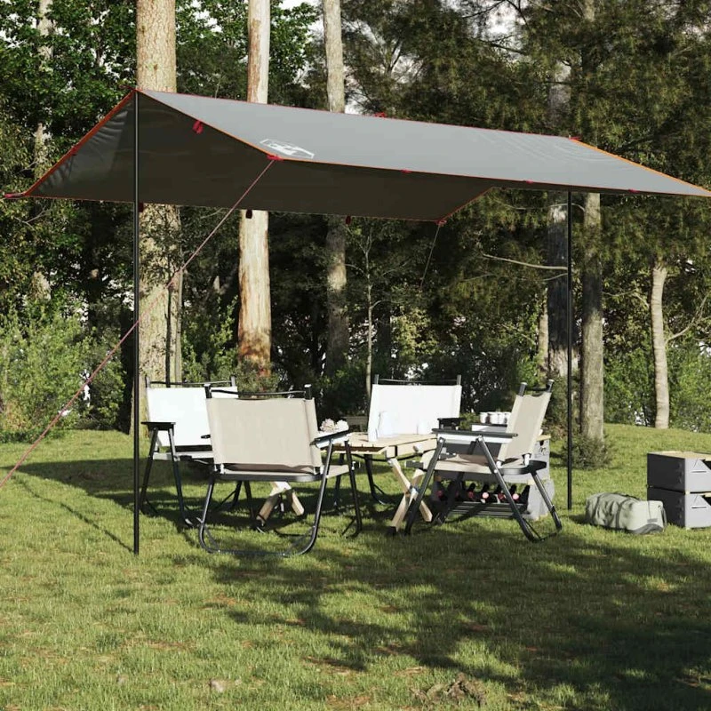 Vandtæt tarp 400x294 cm – grå/orange, taffeta PU