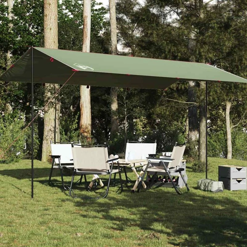 Vandtæt tarp 500x294 cm - grøn, PU-belagt