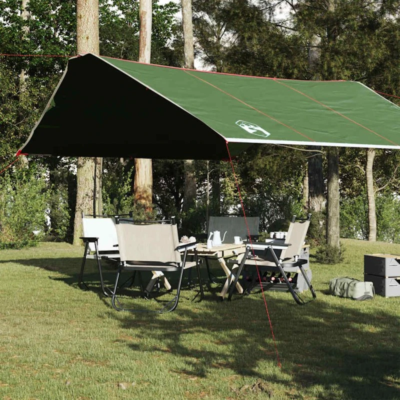 Vandtæt tarp 420 x 440 cm - grøn, PU-belagt