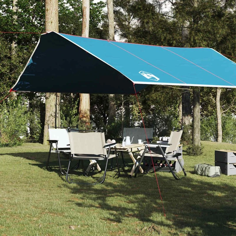 Vandtæt tarp 420x440 cm blå – PU-belagt, tapede sømme