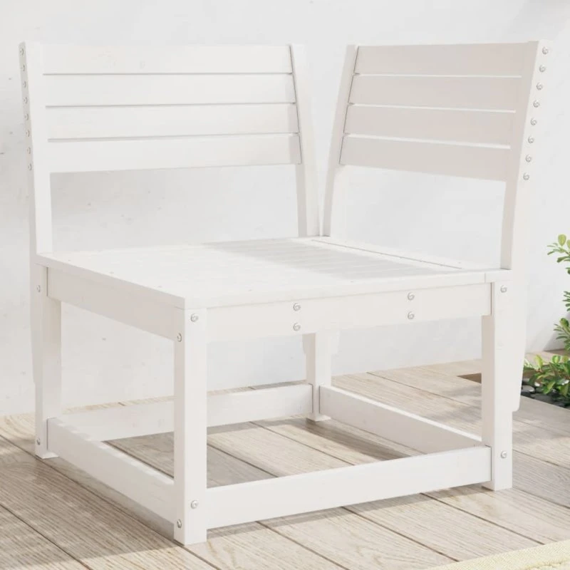 Hjørnemodul til havesofa 73x73x78 cm - massivt fyrretræ, hvid