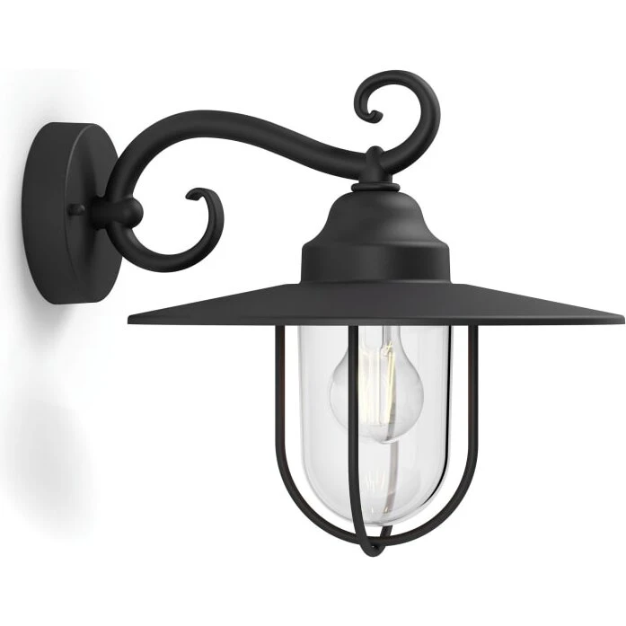 Philips Pasture udendørs væglampe sort, E27