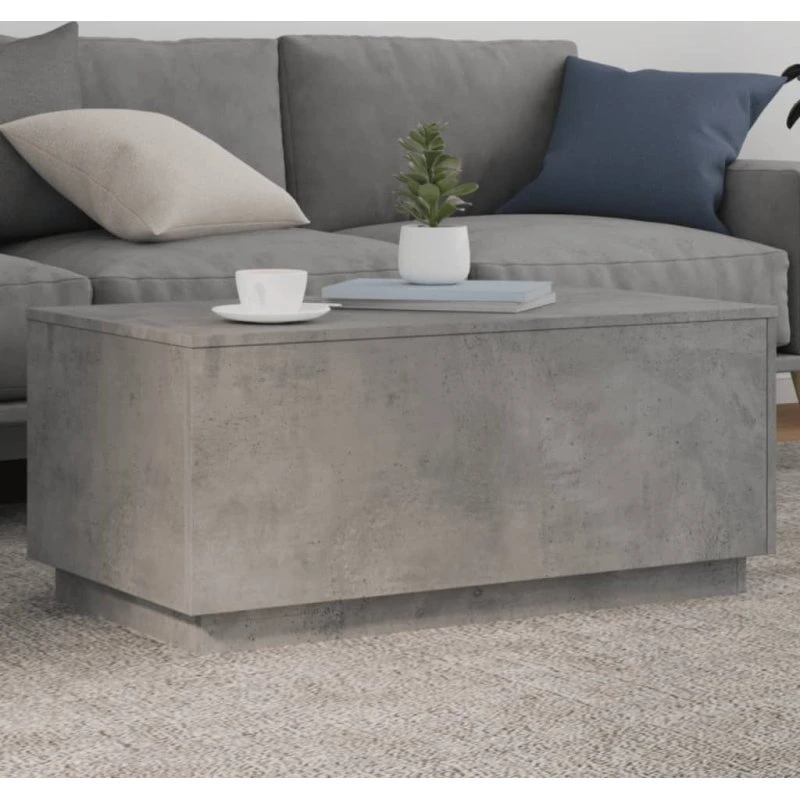 Sofabord 90x50x40 cm med RGB LED - Betongrå