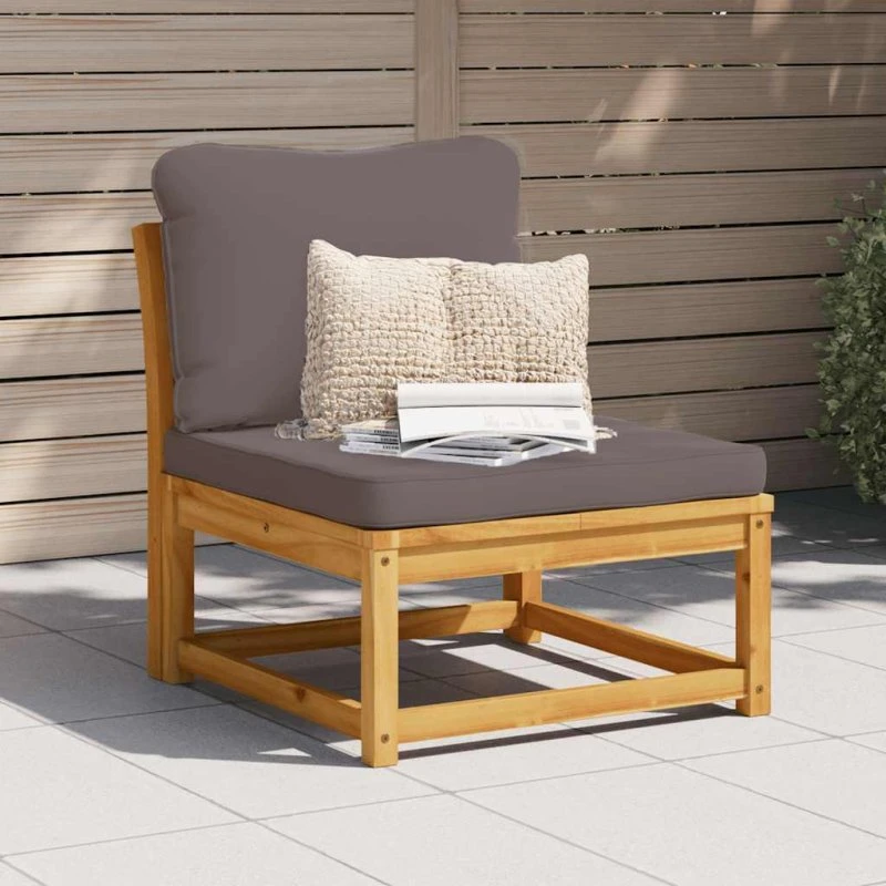 Sofamodul til have i massivt akacietræ med hynder