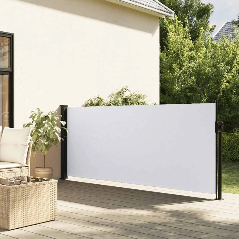 Sammenrullelig sidemarkise 140x300 cm – hvid