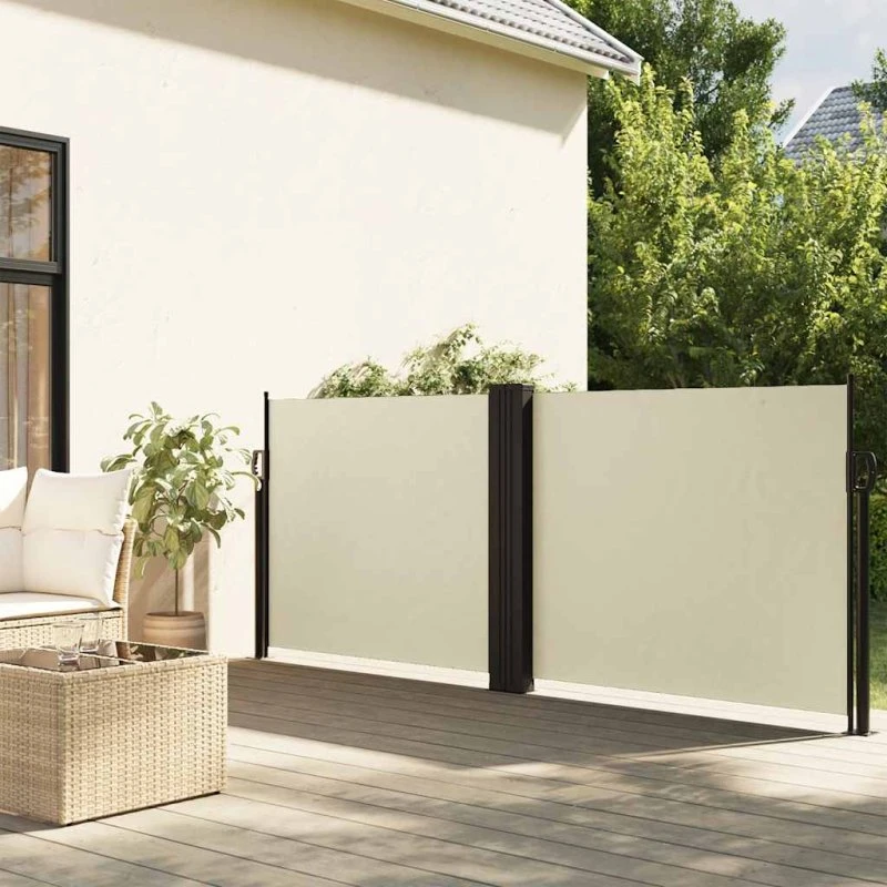 Sammenrullelig sidemarkise 120×600 cm – creme