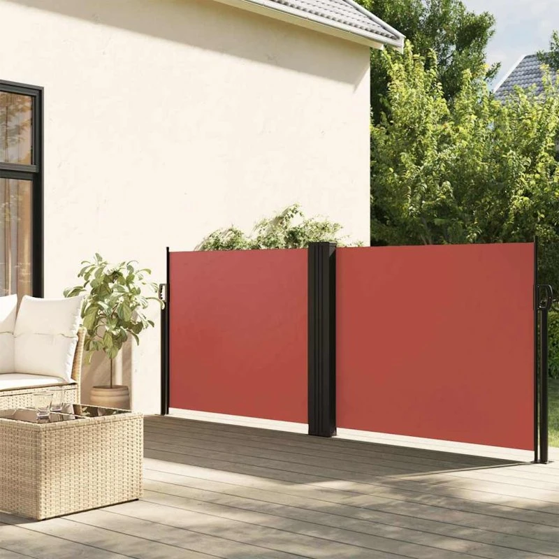 Sammenrullelig sidemarkise 120x600 cm - terrakotta