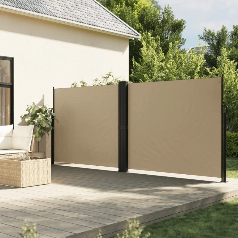 Sidemarkise sammenrullelig 160x1000 cm - beige