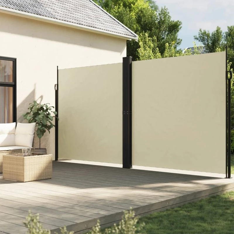 Sammenrullelig sidemarkise 200x600 cm - creme