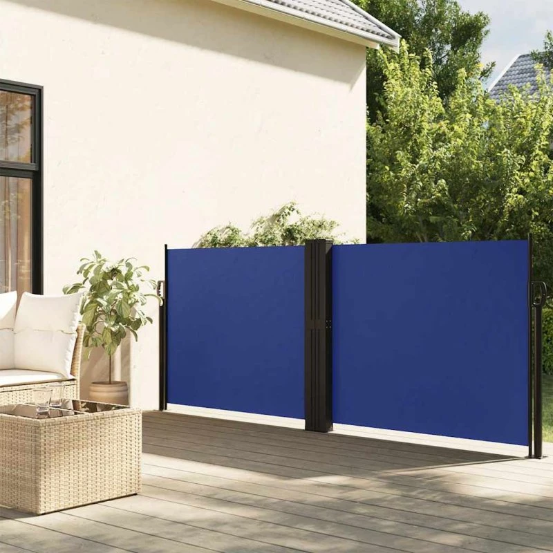 Sammenrullelig sidemarkise 140x600 cm – blå