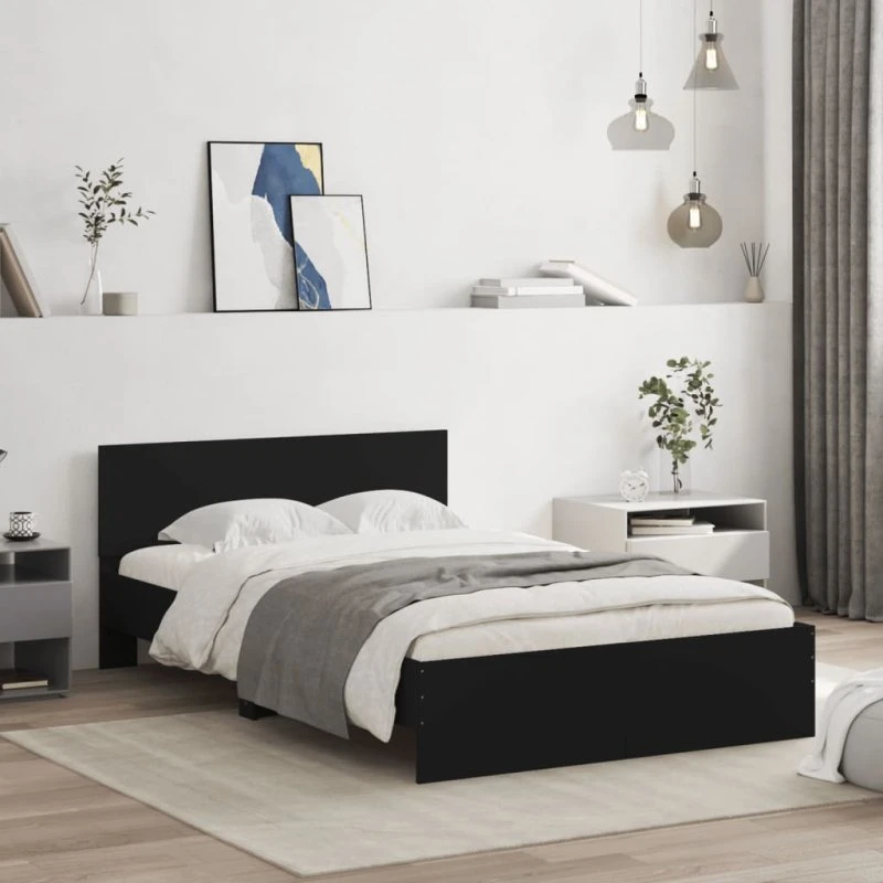 Sengeramme med gavl 120x190 cm - Sort