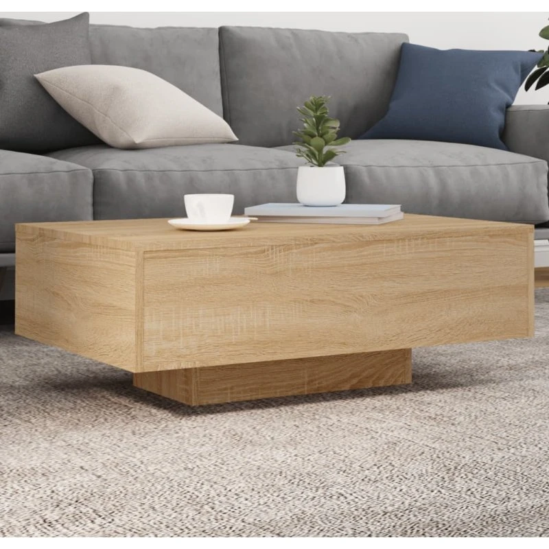 Sofabord 85x55x31 cm med LED - Sonoma eg