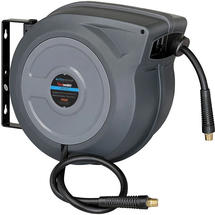 Flowconcept automatisk slangeopruller 20 m 20 bar 3/8" grå PUR