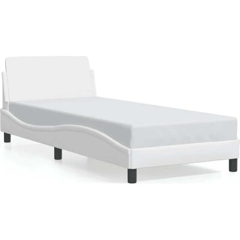 Dover sengeramme 90x190 cm i hvidt kunstlæder
