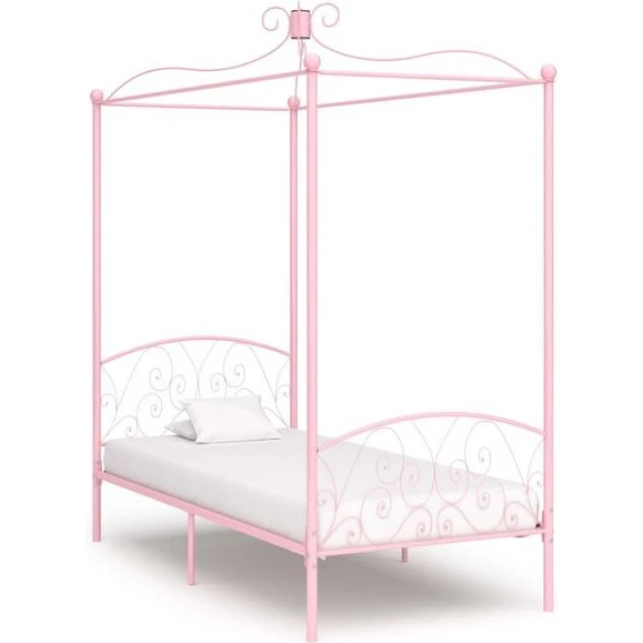 vidaXL himmelseng stel 100 x 200 cm metal pink