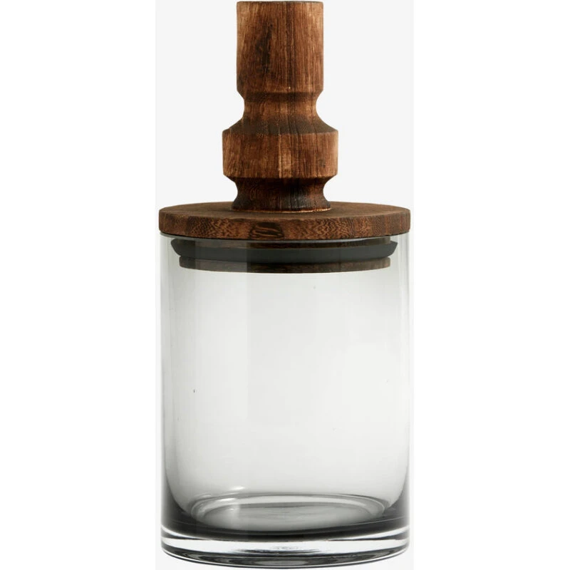 Nordal SALVIE opbevaringsglas S, brun trælåg 850 ml