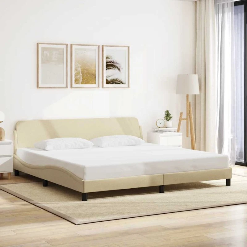 Dover sengeramme 200x200 cm - creme stof