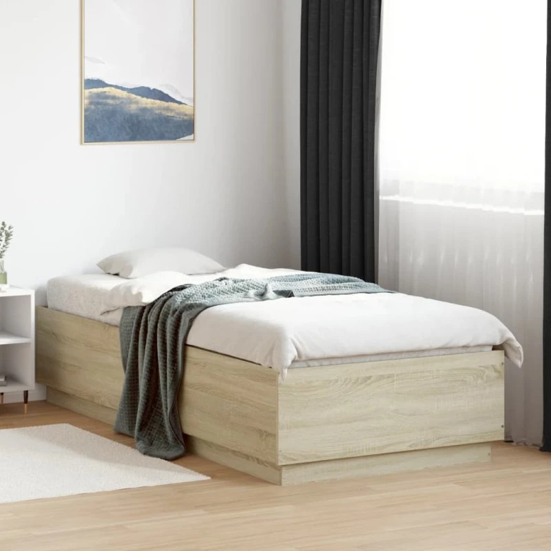 Sengeramme 90x200 cm konstrueret træ – Sonoma Eg