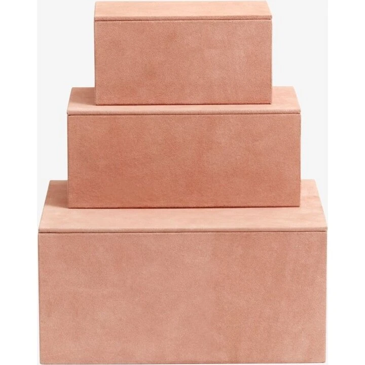 KASTELA ruskinds-opbevaringsbokse, 3 stk 25x30 cm - rosa