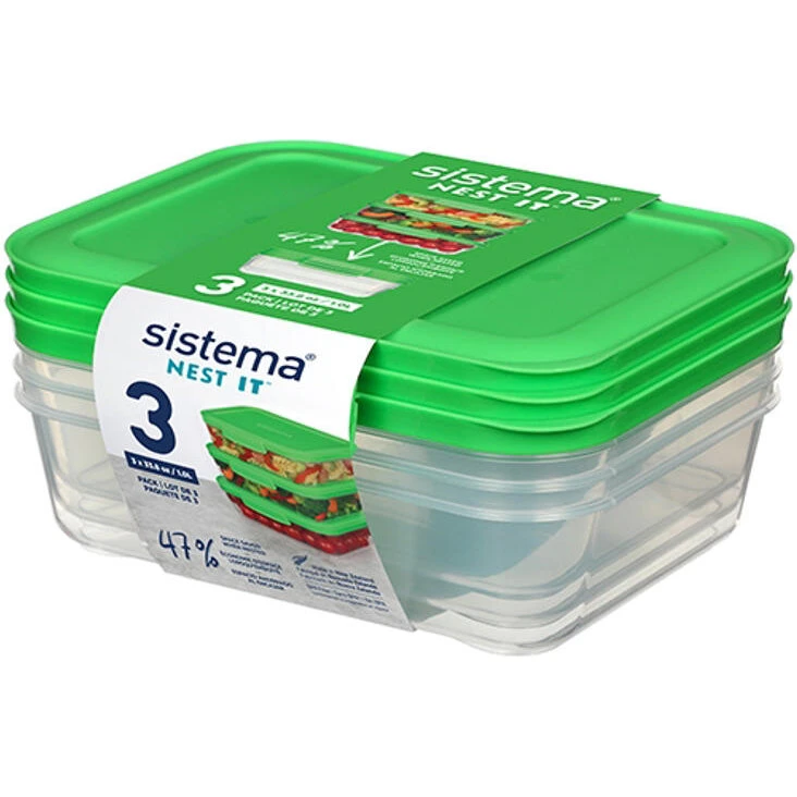 Sistema Nest It Meal Prep 3-pak 1 l Grøn