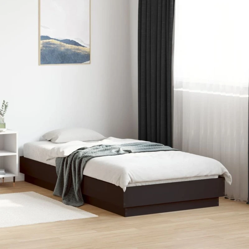 Sengeramme 75x190 cm i sort konstrueret træ