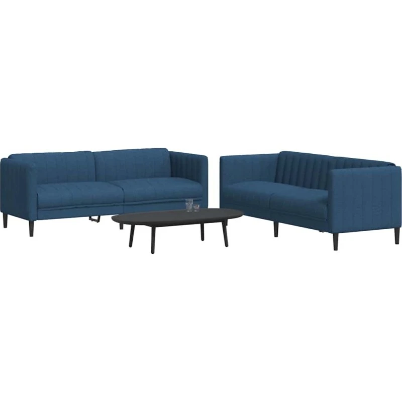 2-personers sofasæt i blå stof – komfort & slidstyrke