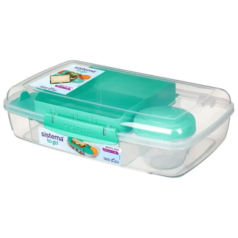 Sistema Bento Box To Go 1,76 l - klar/minty teal