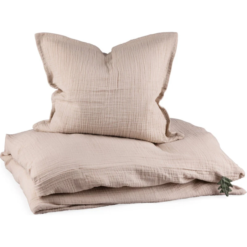 Sebra Sleep Musselin Junior Sengetøj – Seabreeze Beige